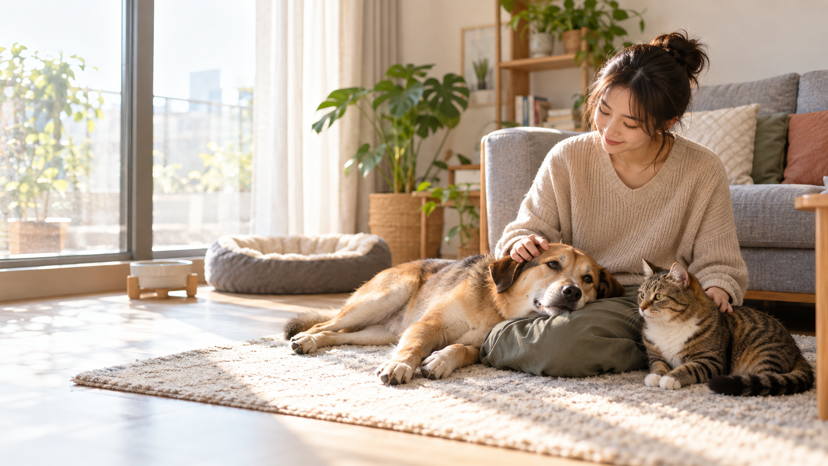 世界動物日飼主陪伴狗狗貓咪的責任飼養日常