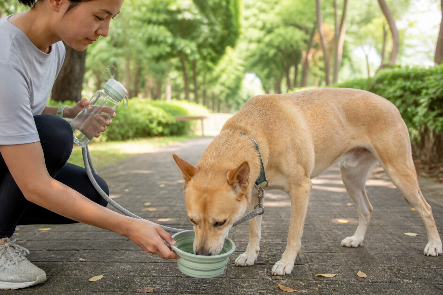 犬貓外出喝水時狗狗使用便攜飲水碗補充乾淨飲水