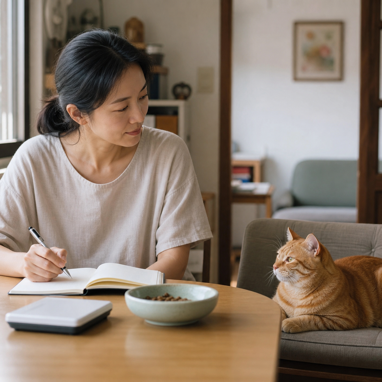 飼主記錄貓咪每日食量與貓咪不吃飯的變化